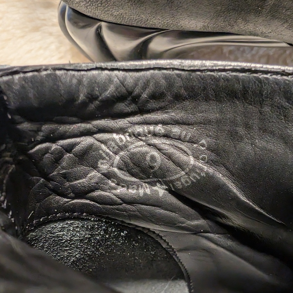 John Fluevog Firefly Lucidota Black Leather Ankle Boots. Unique Heel. Size 9 - Picture 12 of 14